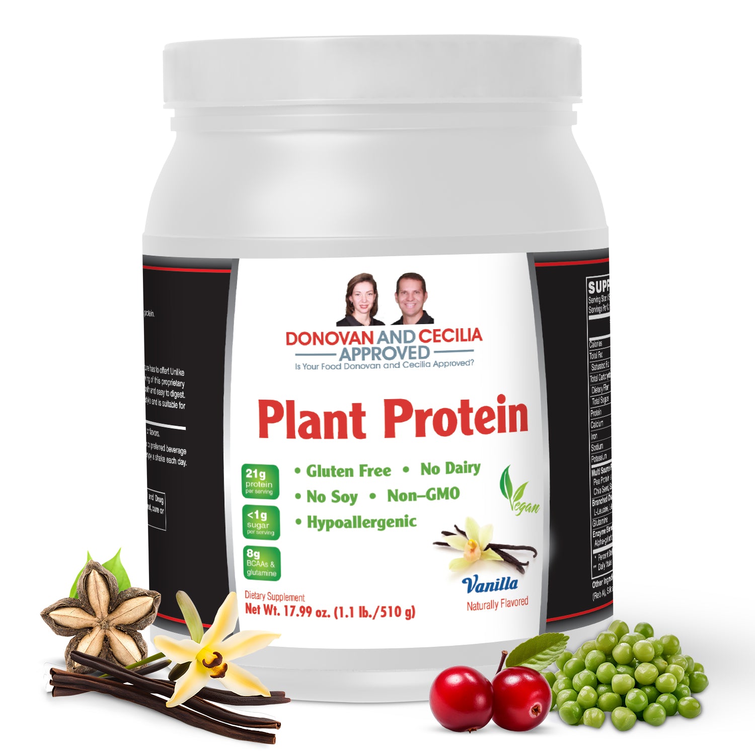 Plant Protein Powder (Vanilla) -Clean, Complete, Plant-Powered Fuel for Your Best Self