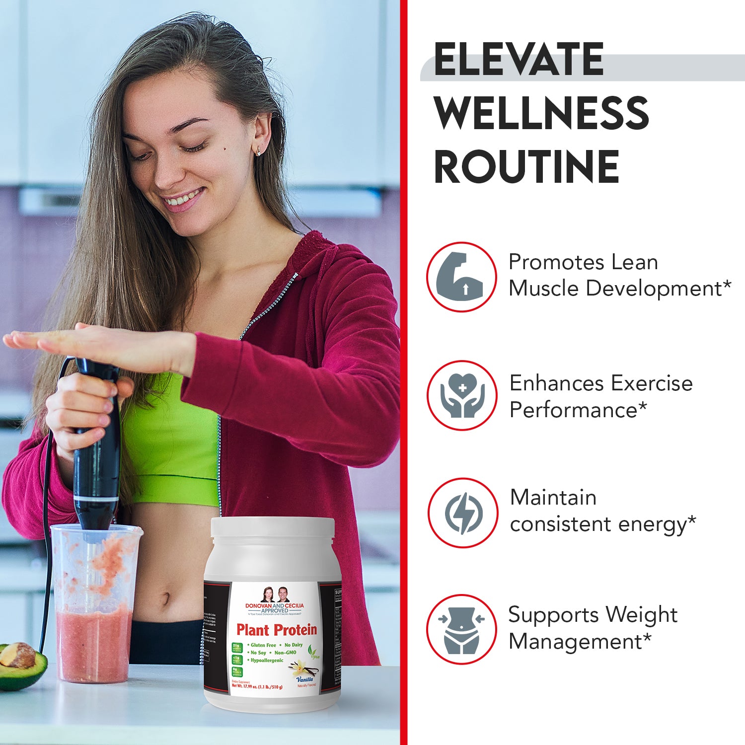 Plant Protein Powder (Vanilla) -Clean, Complete, Plant-Powered Fuel for Your Best Self