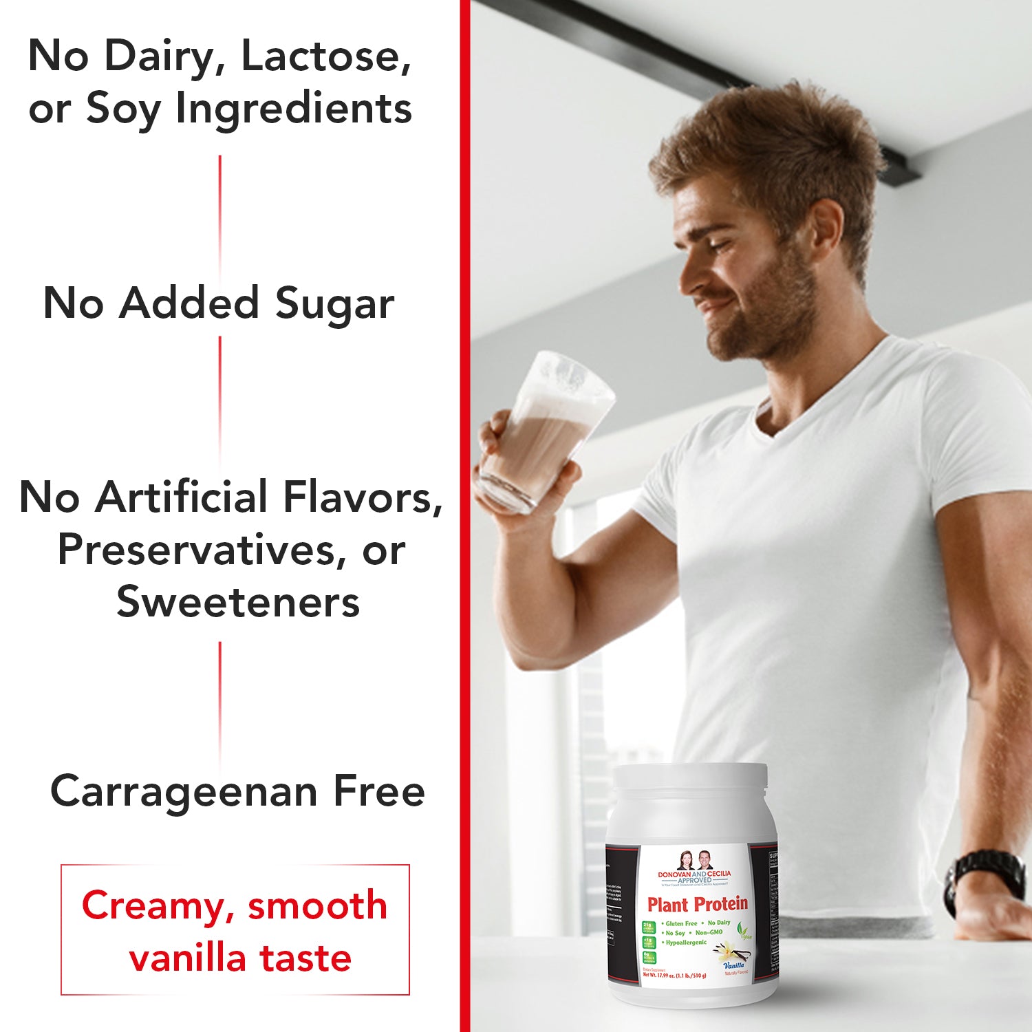Plant Protein Powder (Vanilla) -Clean, Complete, Plant-Powered Fuel for Your Best Self